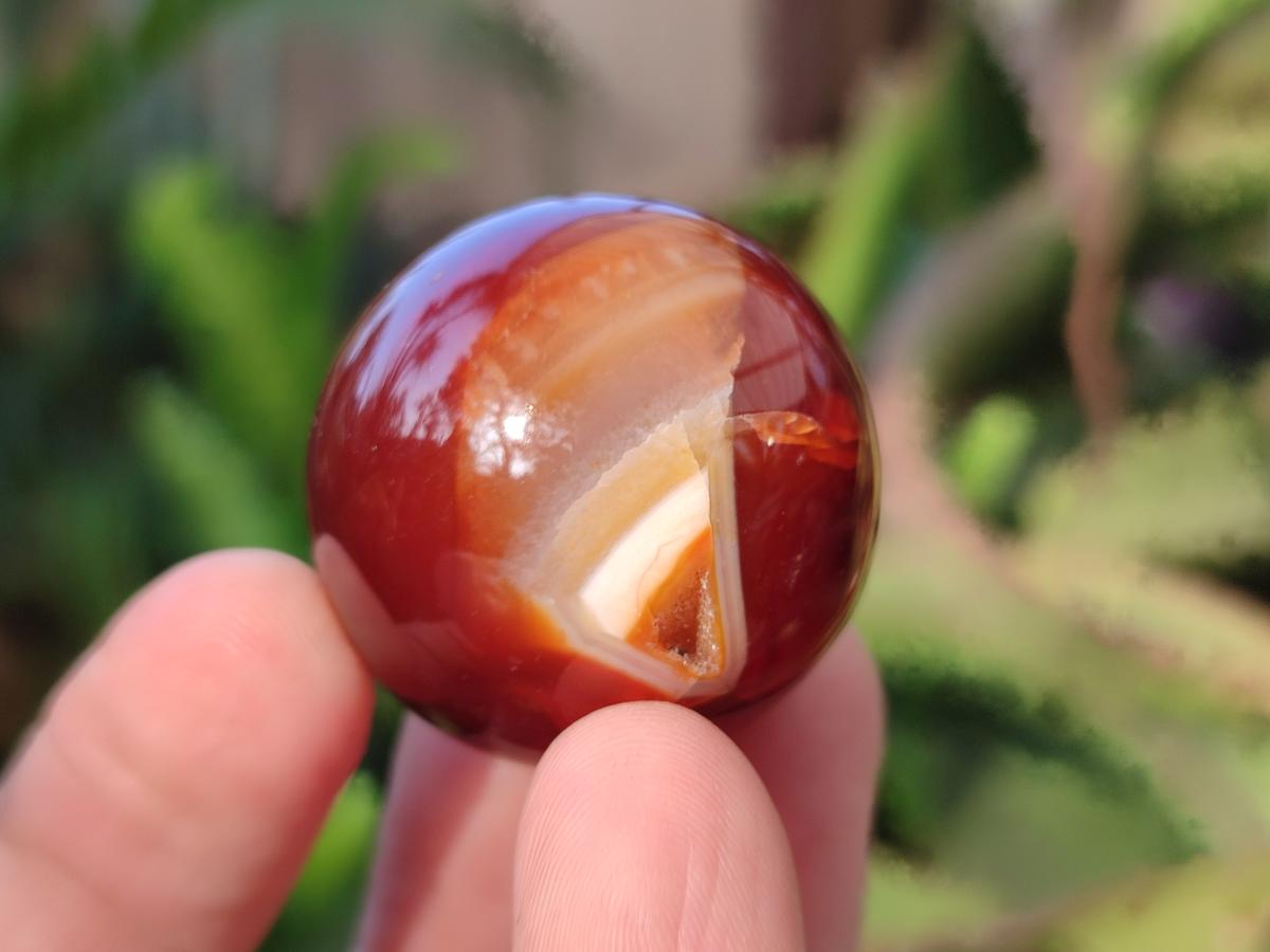 Polished Small Carnelian Agate Gemstone Spheres x 20 From Madagascar - Toprock Gemstones and Minerals 