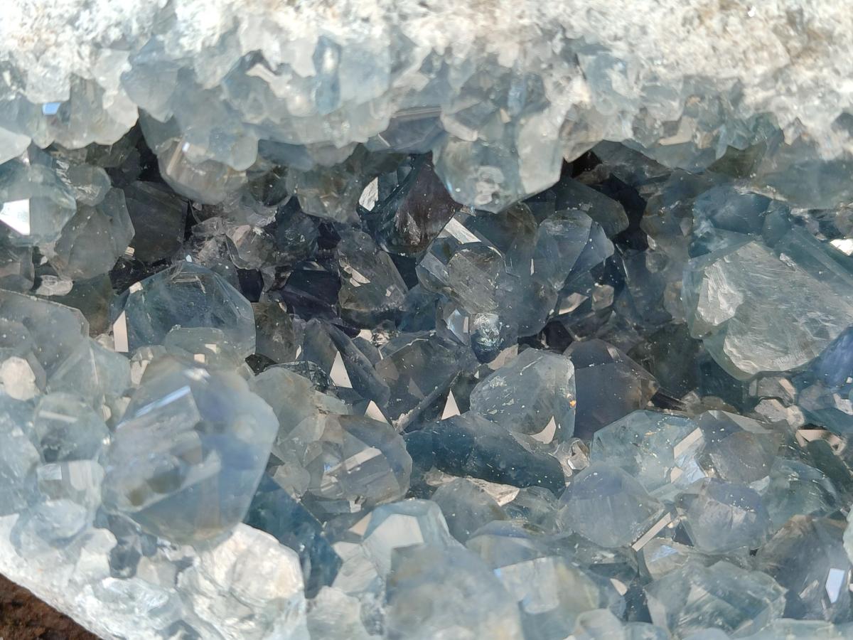 Natural Large Blue Celestite Geode Specimen x 1 From Sakoany, Madagascar - Toprock Gemstones and Minerals 