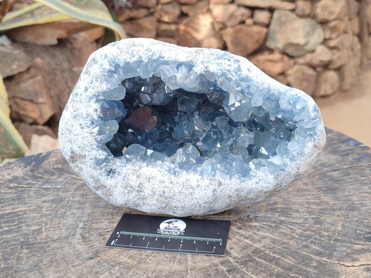 Natural Large Blue Celestite Geode Specimen x 1 From Sakoany, Madagascar - Toprock Gemstones and Minerals 