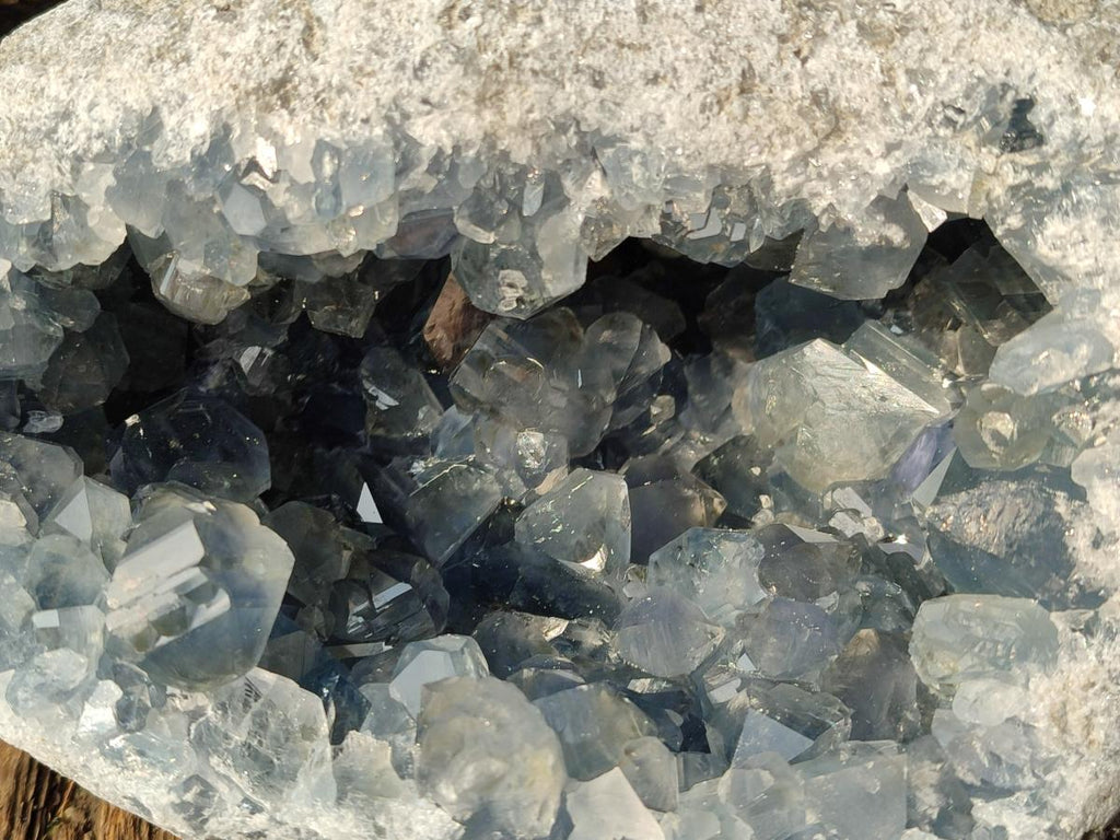 Natural Large Blue Celestite Geode Specimen x 1 From Sakoany, Madagascar - Toprock Gemstones and Minerals 