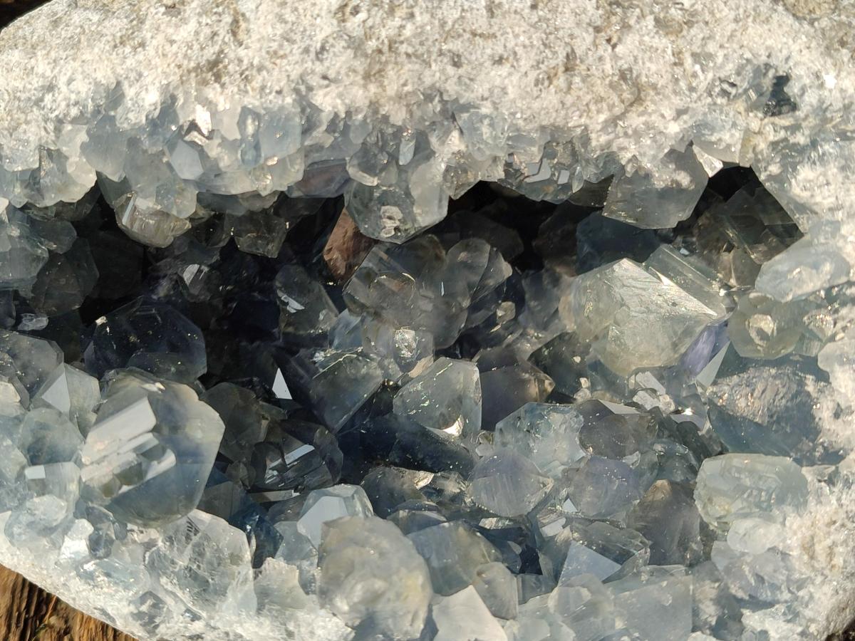 Natural Large Blue Celestite Geode Specimen x 1 From Sakoany, Madagascar - Toprock Gemstones and Minerals 