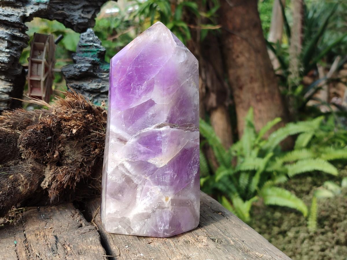 Polished Large Chevron Amethyst Display Crystal x 1 From Madagascar - Toprock Gemstones and Minerals 