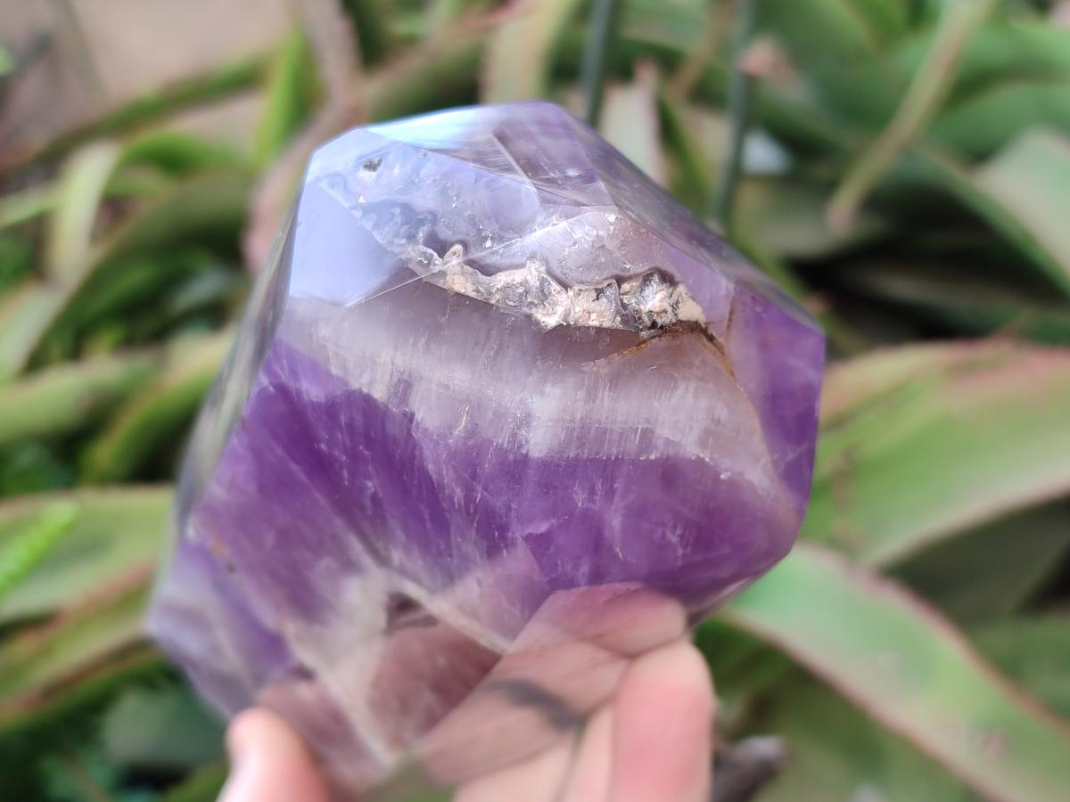 Polished Large Chevron Amethyst Display Crystal x 1 From Madagascar - Toprock Gemstones and Minerals 