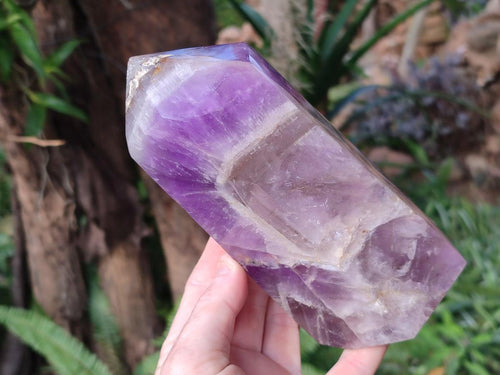 Polished Large Chevron Amethyst Display Crystal x 1 From Madagascar - Toprock Gemstones and Minerals 