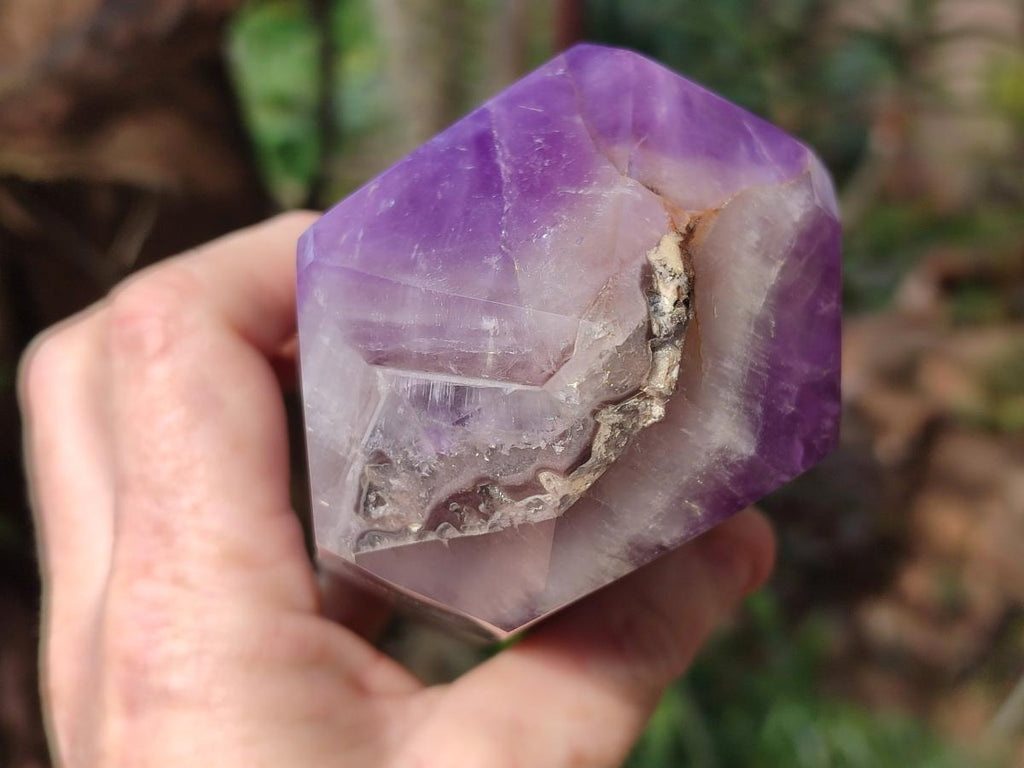 Polished Large Chevron Amethyst Display Crystal x 1 From Madagascar - Toprock Gemstones and Minerals 