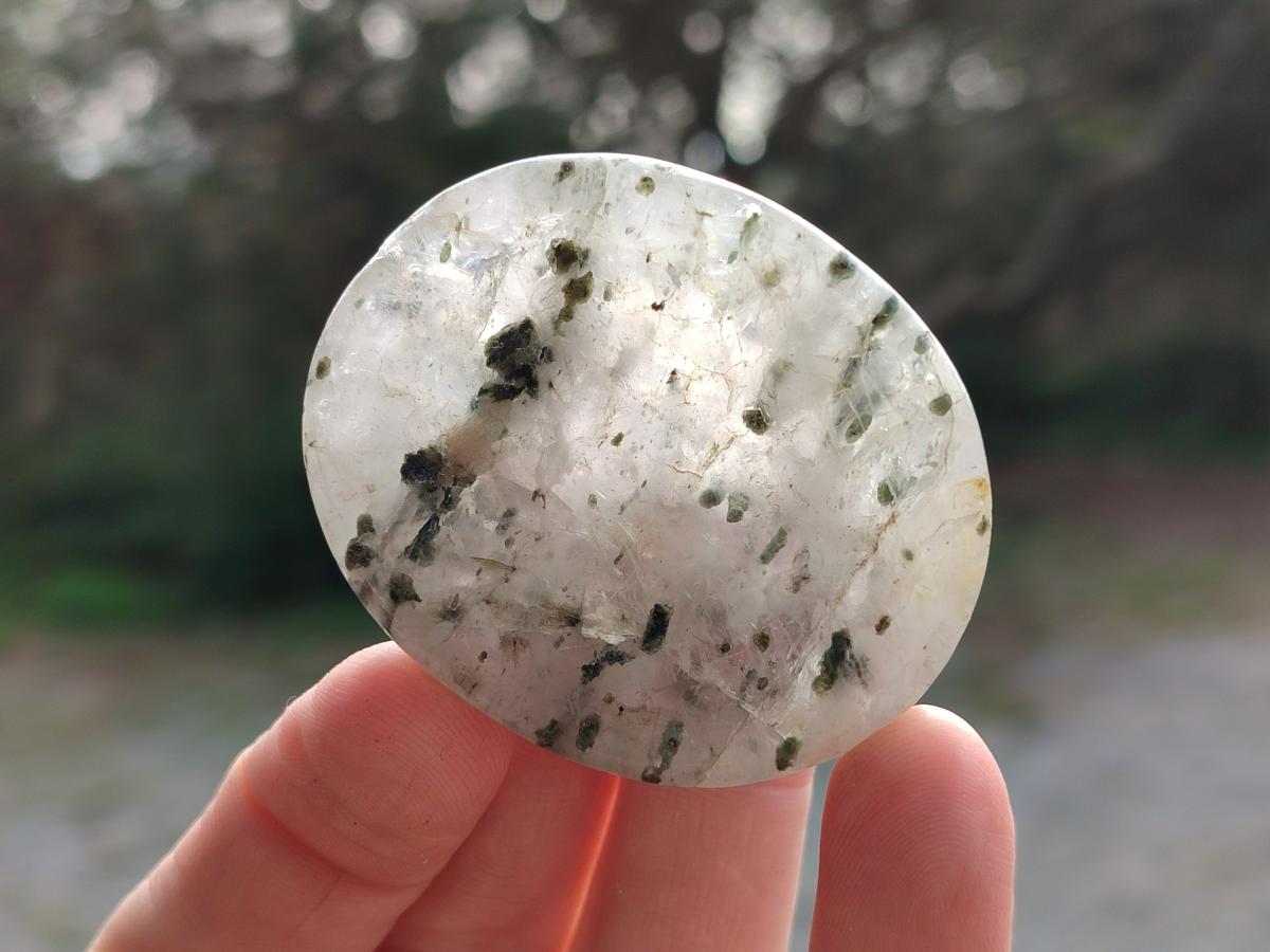 Polished Girasol Rock Crystal with Epidote Inclusions Worry Stones x 20 From Madagascar - Toprock Gemstones and Minerals 