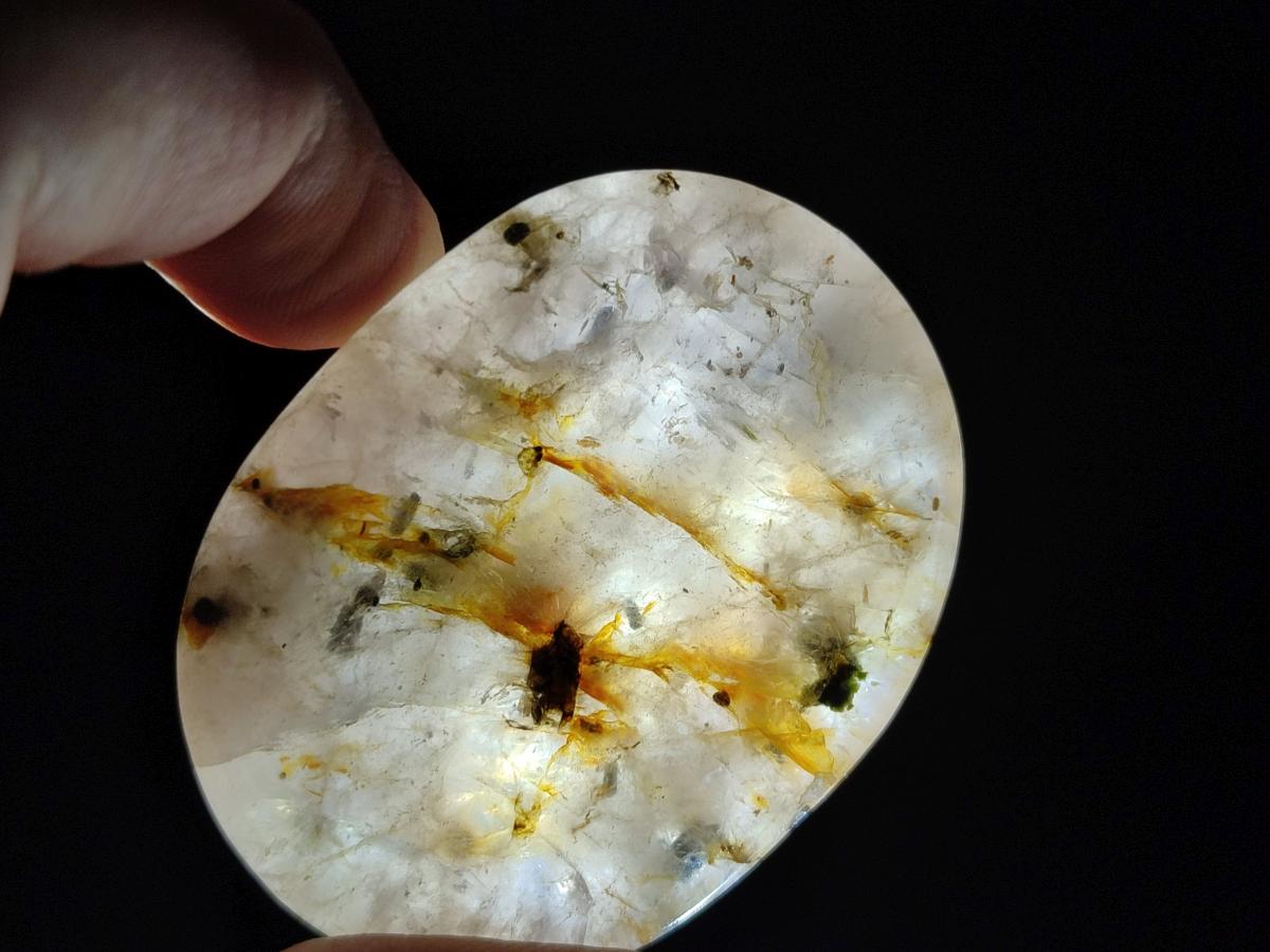 Polished Girasol Rock Crystal with Epidote Inclusions Worry Stones x 20 From Madagascar - Toprock Gemstones and Minerals 