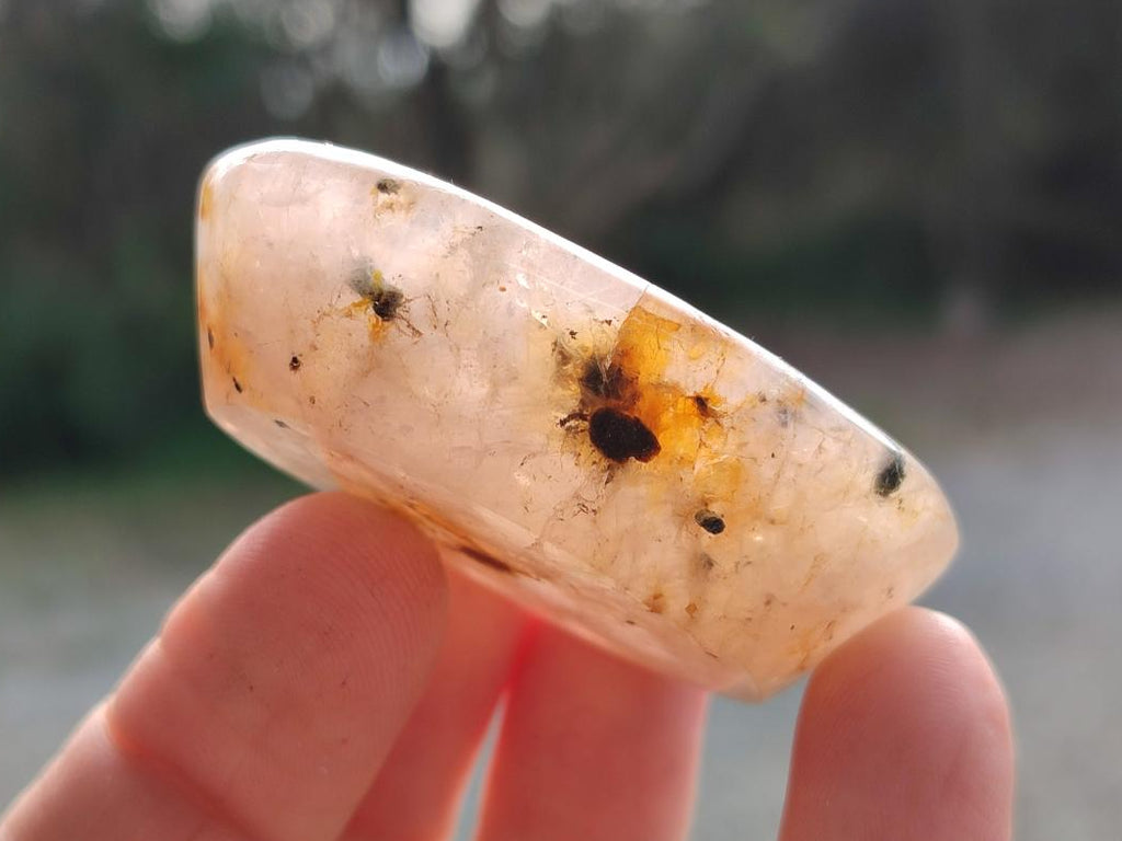 Polished Girasol Rock Crystal with Epidote Inclusions Worry Stones x 20 From Madagascar - Toprock Gemstones and Minerals 