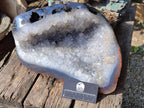 Polished XL Agate with Crystalline Geode x 1 From Maintirano, Madagascar - Toprock Gemstones and Minerals 