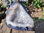 Polished XL Agate with Crystalline Geode x 1 From Maintirano, Madagascar - Toprock Gemstones and Minerals 