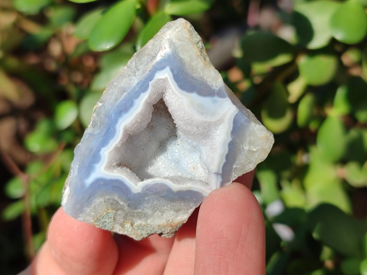 Polished Small On One Side Blue Lace Agate Geodes x 35 From Nsanje, Malawi - Toprock Gemstones and Minerals 