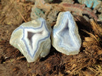 Polished Small On One Side Blue Lace Agate Geodes x 35 From Nsanje, Malawi - Toprock Gemstones and Minerals 