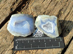 Polished Small On One Side Blue Lace Agate Geodes x 35 From Nsanje, Malawi - Toprock Gemstones and Minerals 
