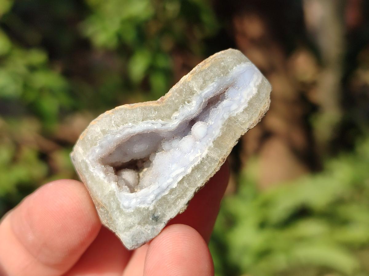 Polished Small On One Side Blue Lace Agate Geodes x 35 From Nsanje, Malawi - Toprock Gemstones and Minerals 