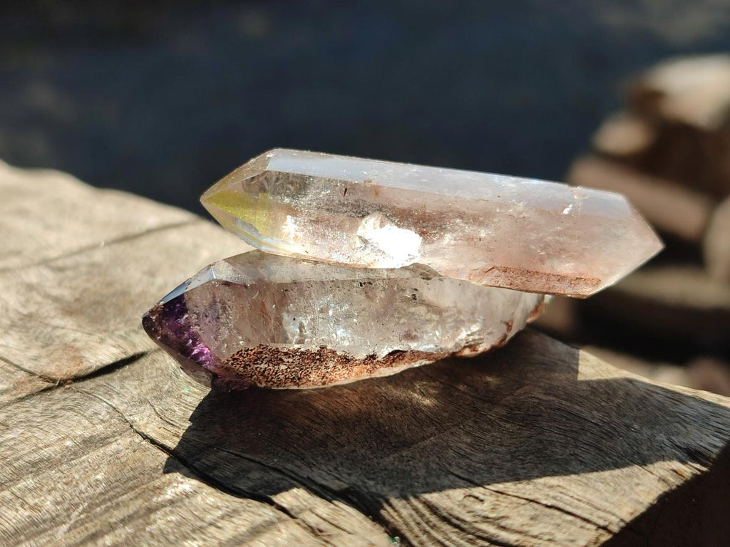Polished Mixed Quartz Crystals and Double Terminated Crystals with Inclusions x 24 From Madagascar - Toprock Gemstones and Minerals 