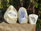 Polished Blue Lace Agate Standing Display Pieces and Free Forms x 6 From Nsanje, Malawi - Toprock Gemstones and Minerals 