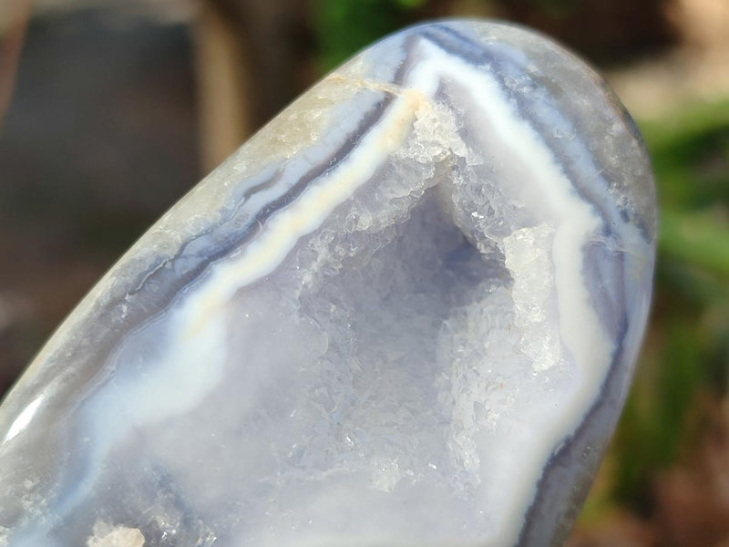 Polished Blue Lace Agate Standing Display Pieces and Free Forms x 6 From Nsanje, Malawi - Toprock Gemstones and Minerals 