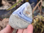 Polished Blue Lace Agate Standing Display Pieces and Free Forms x 6 From Nsanje, Malawi - Toprock Gemstones and Minerals 