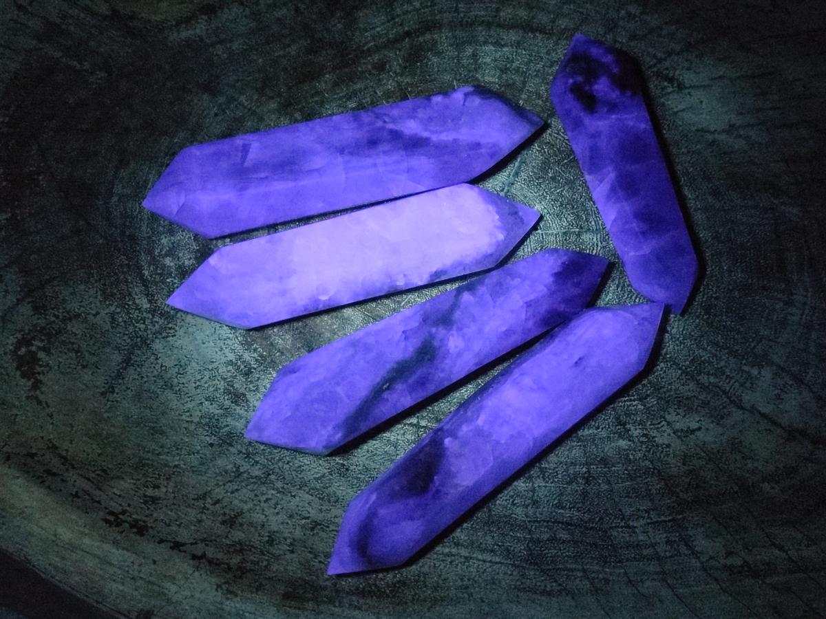 Polished Double Terminated Watermelon Fluorite Crystals x 6 From Uis, Namibia - Toprock Gemstones and Minerals 