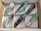 Polished Double Terminated Watermelon Fluorite Crystals x 6 From Uis, Namibia - Toprock Gemstones and Minerals 