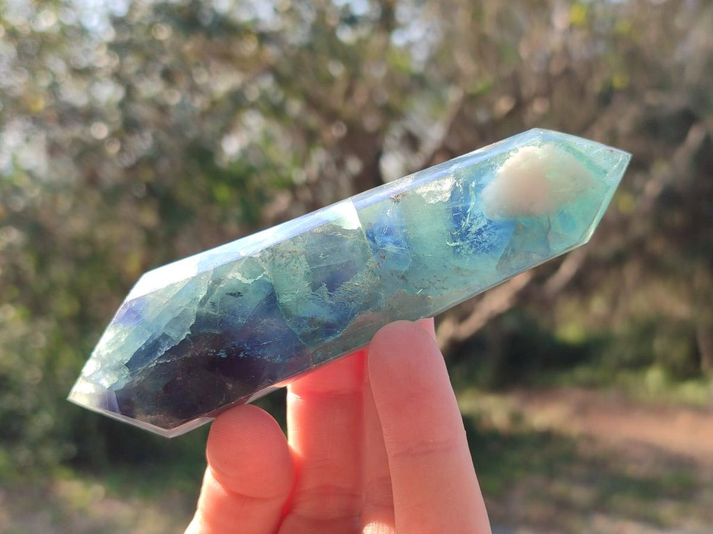 Polished Double Terminated Watermelon Fluorite Crystals x 6 From Uis, Namibia - Toprock Gemstones and Minerals 