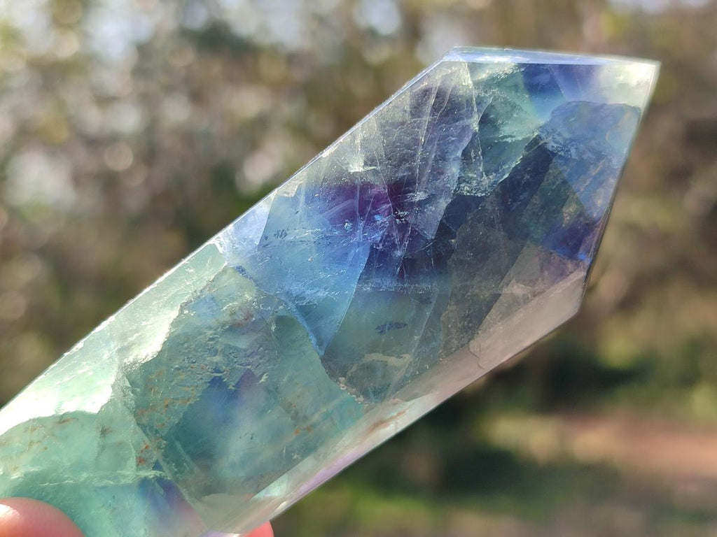 Polished Double Terminated Watermelon Fluorite Crystals x 6 From Uis, Namibia - Toprock Gemstones and Minerals 