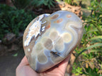 Polished Large Banded Agate Heart x 1 From Madagascar - Toprock Gemstones and Minerals 