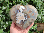 Polished Large Banded Agate Heart x 1 From Madagascar - Toprock Gemstones and Minerals 