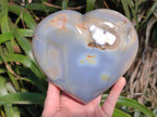 Polished Large Banded Agate Heart x 1 From Madagascar - Toprock Gemstones and Minerals 