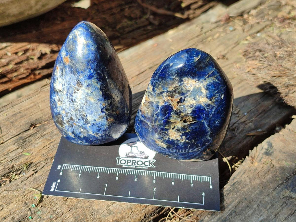 Polished Dumortierite Standing Display Pieces x 6 From Madagascar - Toprock Gemstones and Minerals 