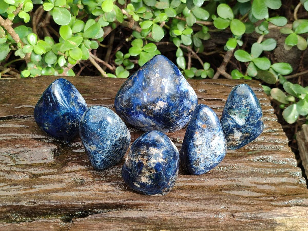 Polished Dumortierite Standing Display Pieces x 6 From Madagascar - Toprock Gemstones and Minerals 
