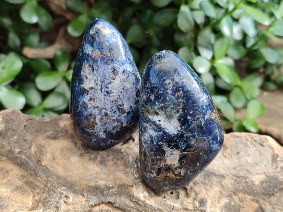 Polished Dumortierite Standing Display Pieces x 6 From Madagascar - Toprock Gemstones and Minerals 