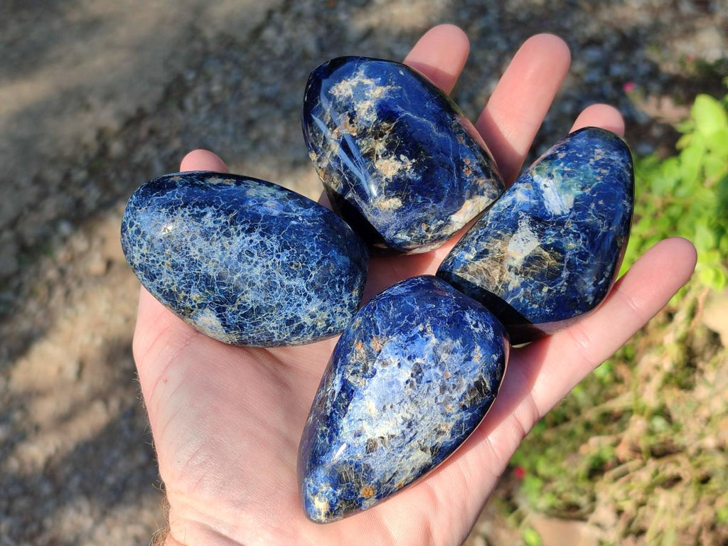 Polished Dumortierite Standing Display Pieces x 6 From Madagascar - Toprock Gemstones and Minerals 