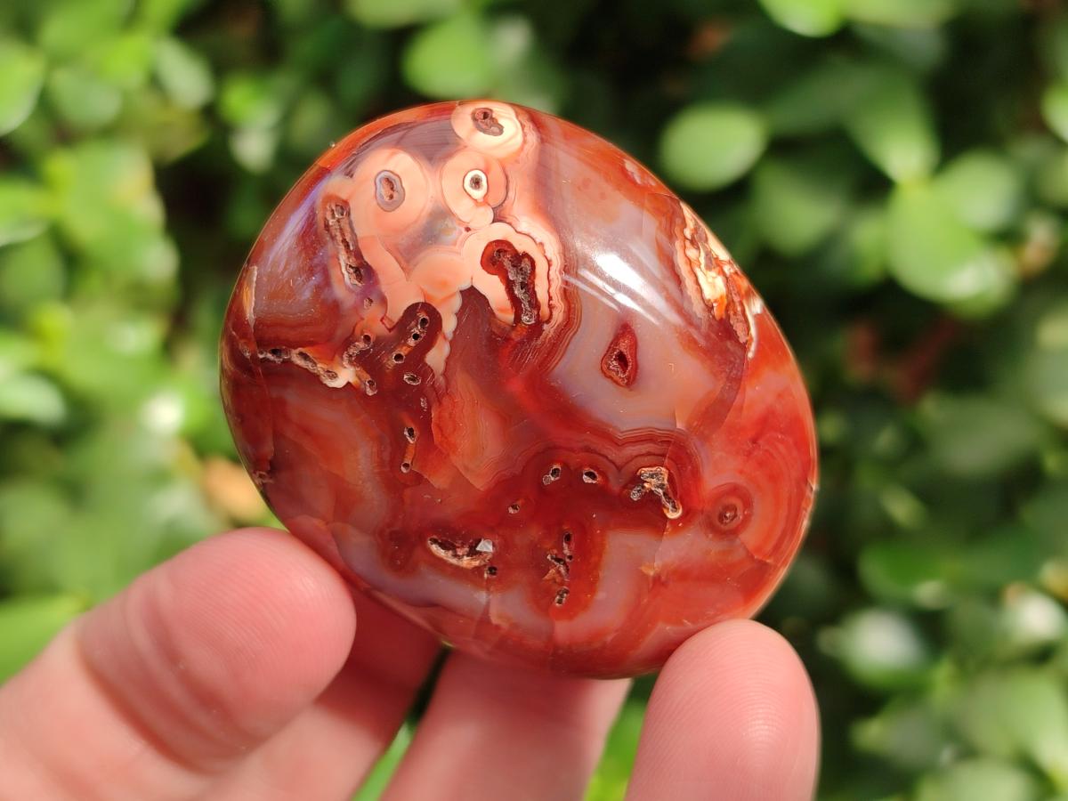 Polished Carnelian Agate Gemstone Palm Stones x 24 From Madagascar - Toprock Gemstones and Minerals 