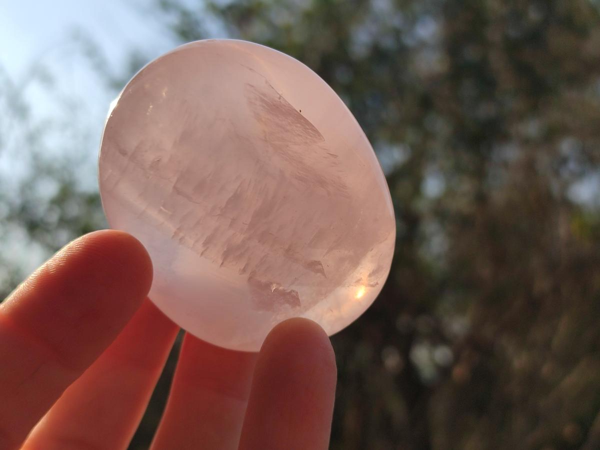 Polished Gemmy Rose Quartz Palm Stones x 17 From Madagascar - Toprock Gemstones and Minerals 