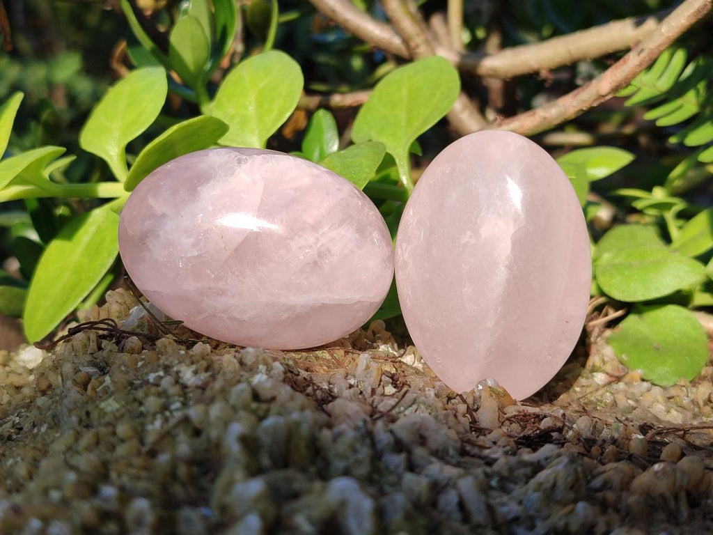 Polished Gemmy Rose Quartz Palm Stones x 17 From Madagascar - Toprock Gemstones and Minerals 