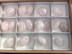 Polished Gemmy Rose Quartz Palm Stones x 17 From Madagascar - Toprock Gemstones and Minerals 
