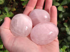 Polished Gemmy Rose Quartz Palm Stones x 17 From Madagascar - Toprock Gemstones and Minerals 