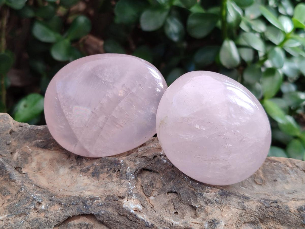 Polished Gemmy Rose Quartz Palm Stones x 17 From Madagascar - Toprock Gemstones and Minerals 
