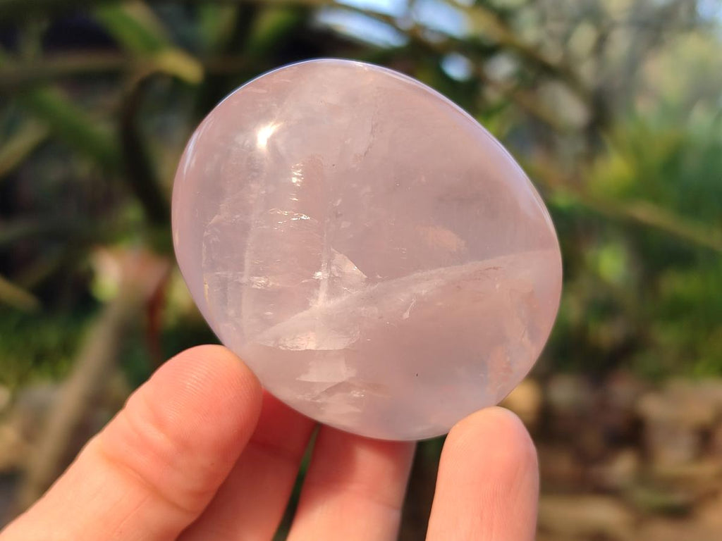 Polished Gemmy Rose Quartz Palm Stones x 17 From Madagascar - Toprock Gemstones and Minerals 