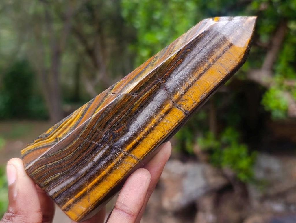 Polished Golden Tigers Eye Display Crystals x 4 From Prieska, South Africa - Toprock Gemstones and Minerals 