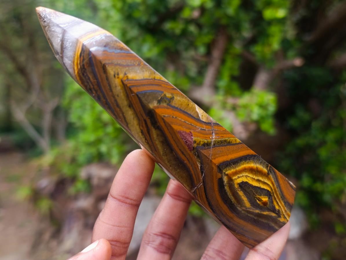 Polished Golden Tigers Eye Display Crystals x 4 From Prieska, South Africa - Toprock Gemstones and Minerals 