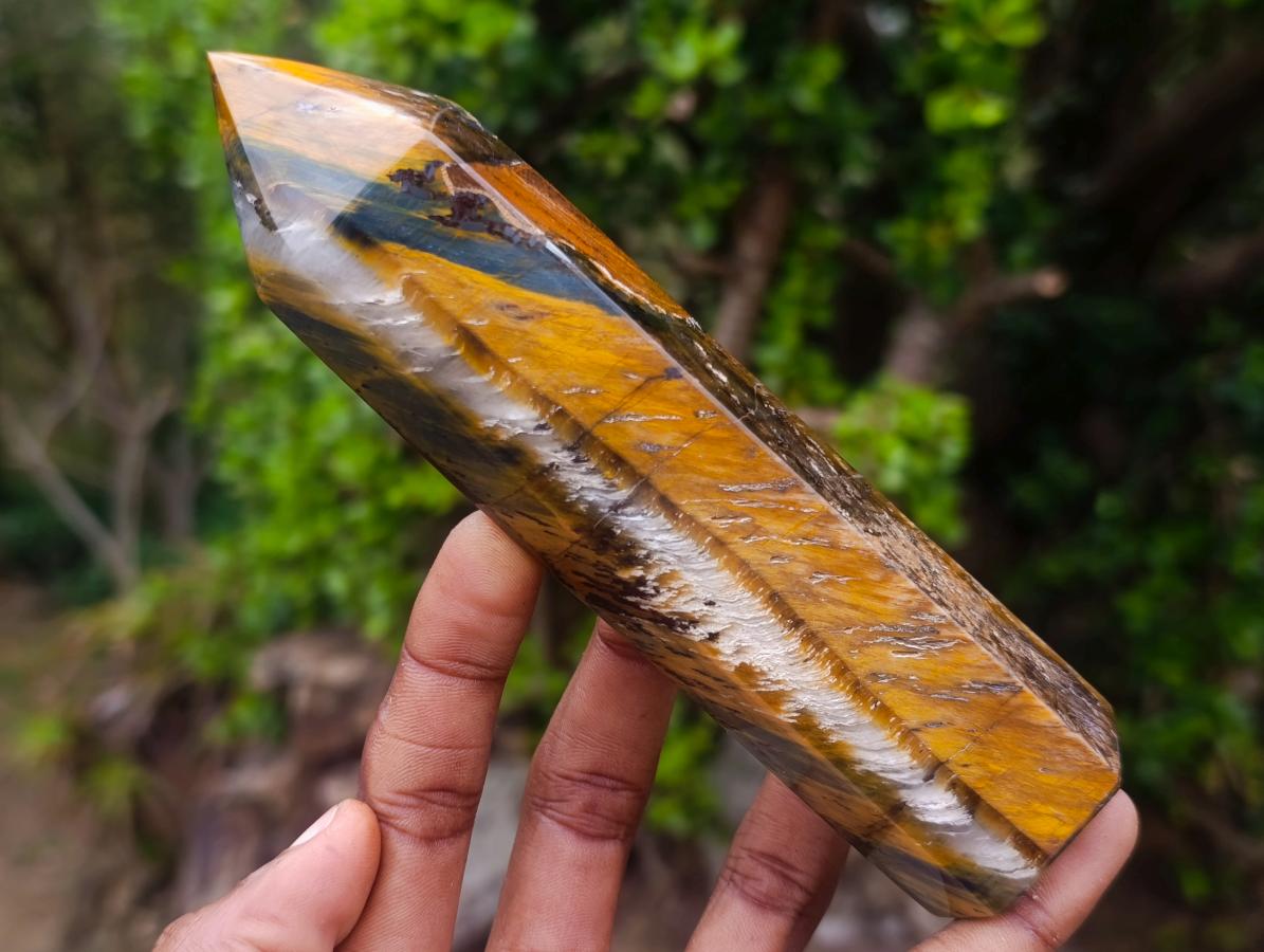 Polished Golden Tigers Eye Display Crystals x 4 From Prieska, South Africa - Toprock Gemstones and Minerals 