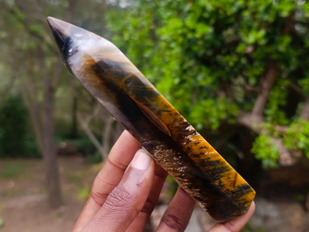 Polished Golden Tigers Eye Display Crystals x 4 From Prieska, South Africa - Toprock Gemstones and Minerals 
