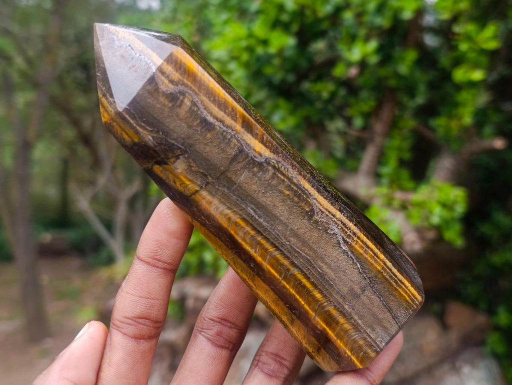 Polished Golden Tigers Eye Display Crystals x 4 From Prieska, South Africa - Toprock Gemstones and Minerals 