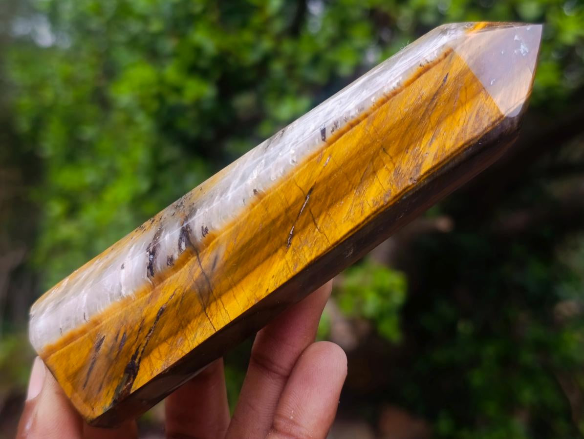 Polished Golden Tigers Eye Display Crystals x 4 From Prieska, South Africa - Toprock Gemstones and Minerals 