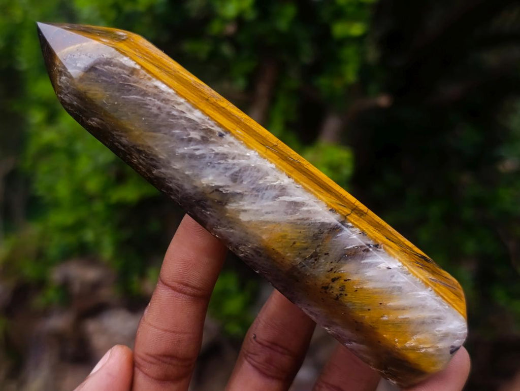 Polished Golden Tigers Eye Display Crystals x 4 From Prieska, South Africa - Toprock Gemstones and Minerals 