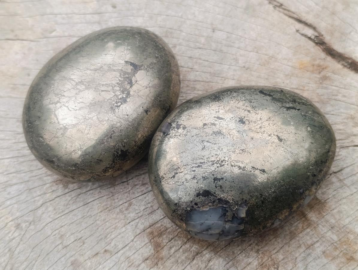 Polished Basalt Pharaoh Stone Galets x 3 From Iron Duke Mine, Zimbabwe - Toprock Gemstones and Minerals 