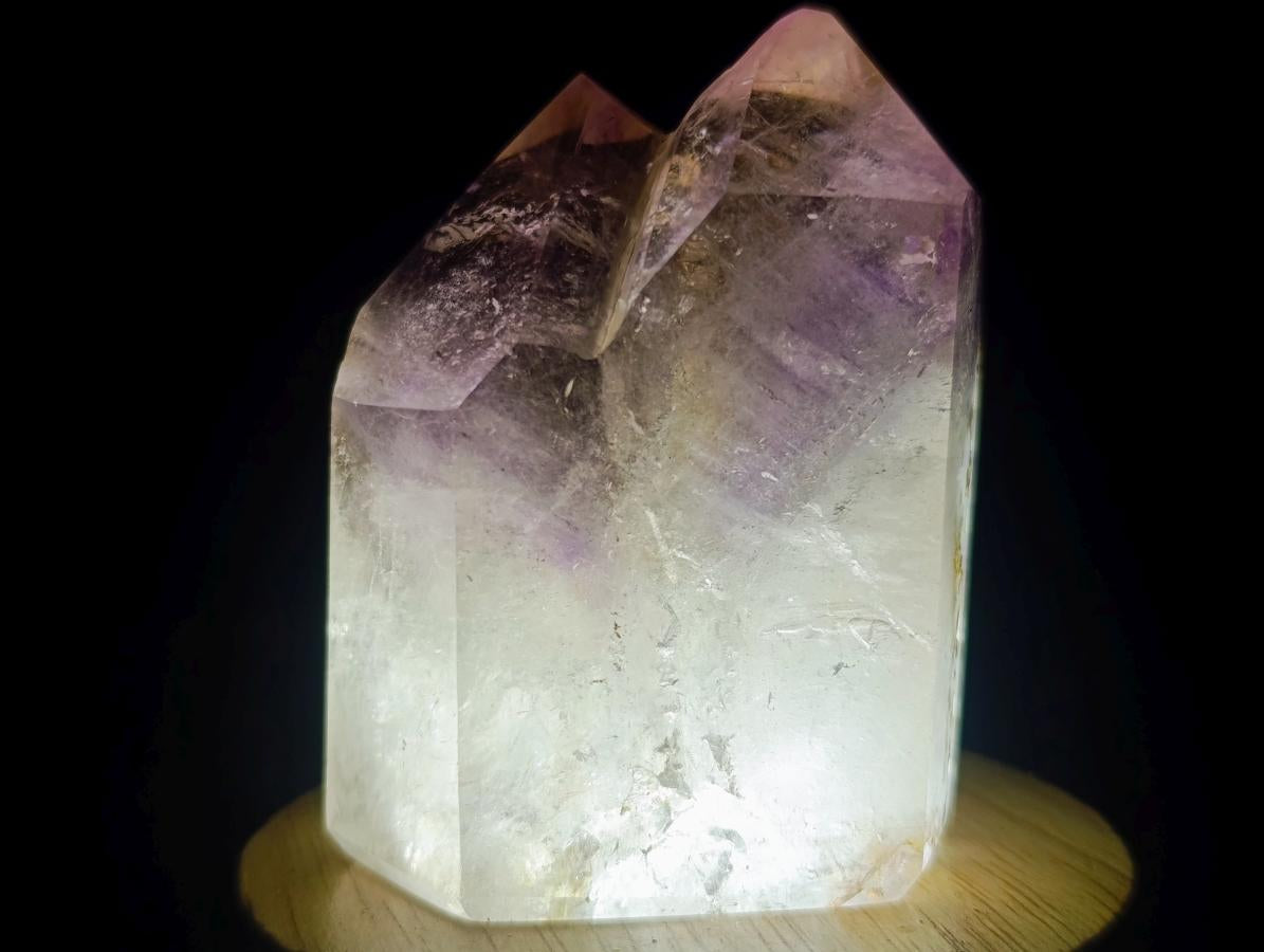 Polished Smokey Window Amethyst Crystals x 3 From Akansobe, Madagascar - Toprock Gemstones and Minerals 