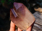 Polished Smokey Window Amethyst Crystals x 3 From Akansobe, Madagascar - Toprock Gemstones and Minerals 